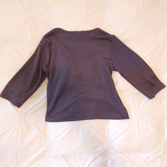 Whisper Y2k slate grey stretchy button down cardigan & cropped tank set. Size L - Picture 11 of 14